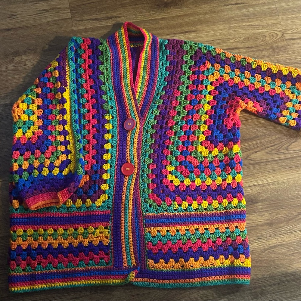 Colorful Handmade Crochet Cardigan